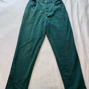 Vintage 90s Northern Reflections Forest Green High Waisted Mom Jeans Tapered Leg